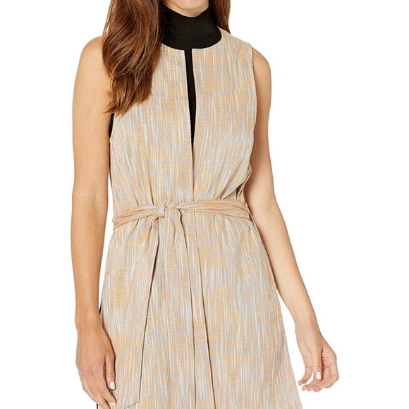 NWT BCBG Basket Weave Tie Waist Vest Dress - Picture 3 of 12